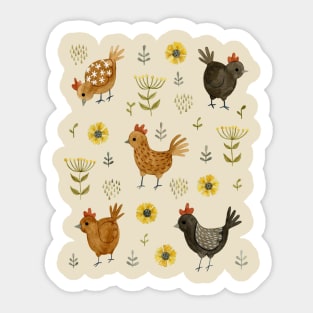 Chicken Floral Sticker